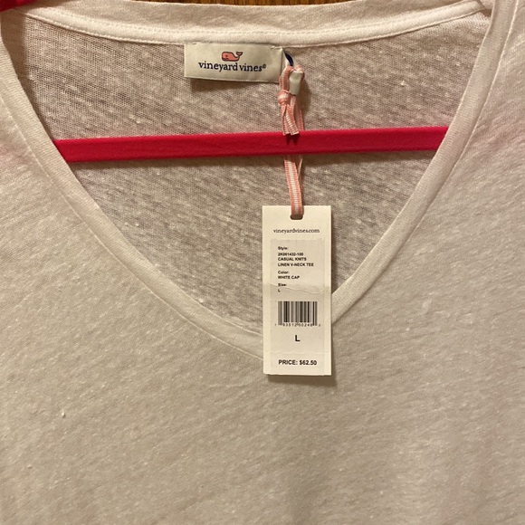 NWT Vineyard Vines white linen tee size large - Picture 2 of 3
